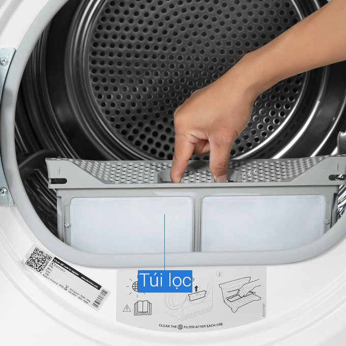 Máy sấy bơm nhiệt Electrolux 9kg EDH903R7WC